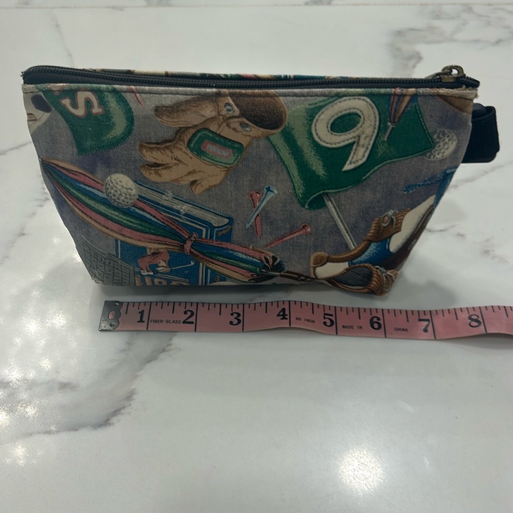Golf Themed Carrying Zipper Pouch withh Plastic‎ Clip on for Clubs.